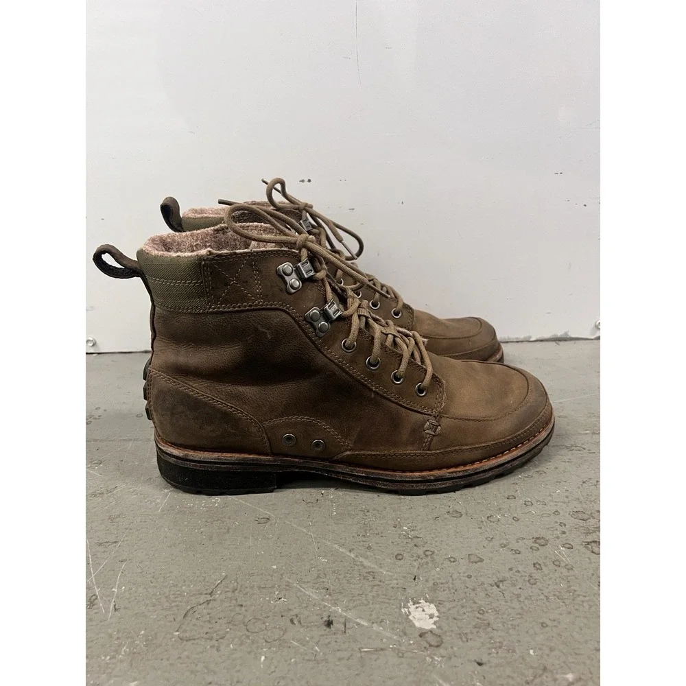 Sorel Men's 10.5 Shearling Lined Leather‎ Winter Boots NM1932 Brown Lace-Up